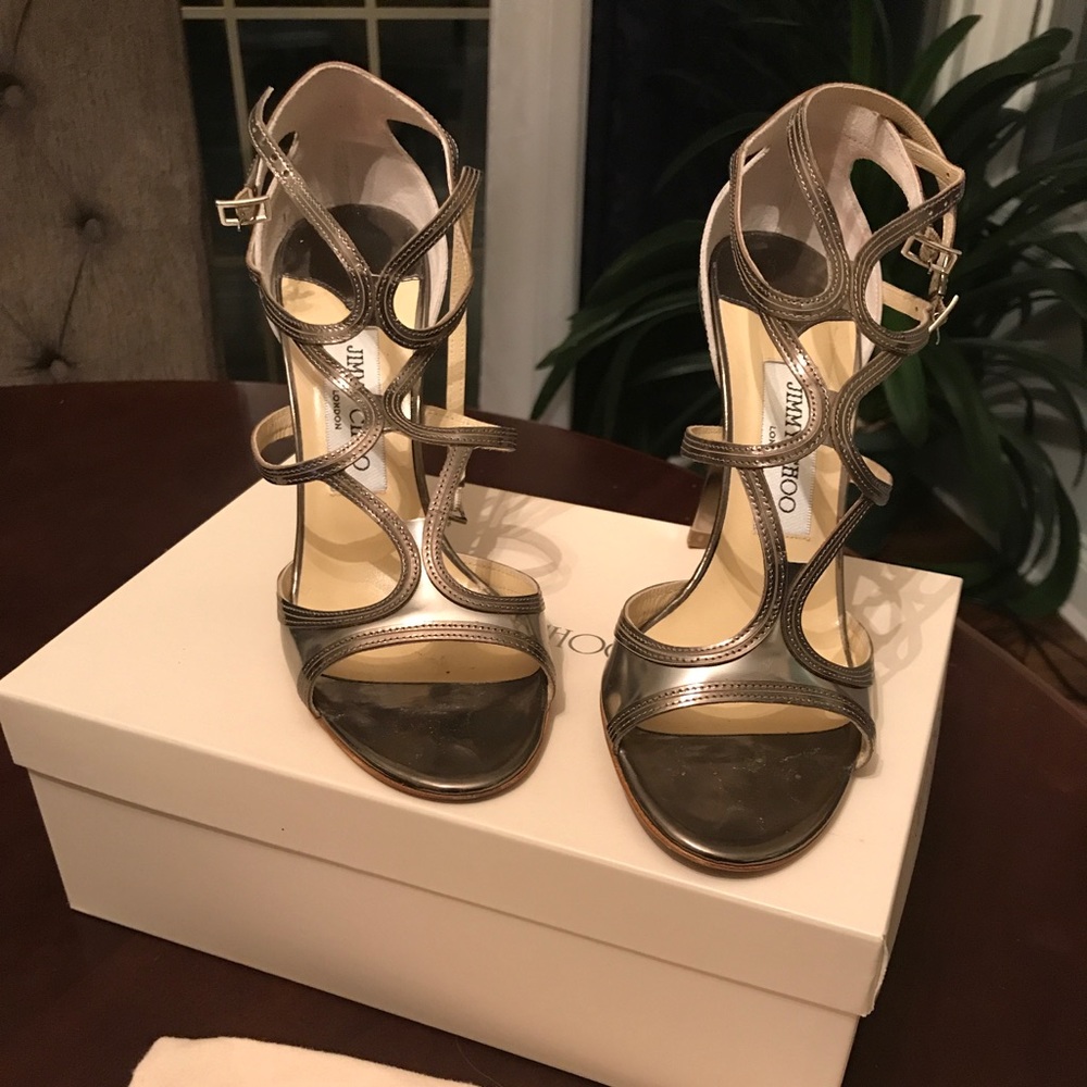 Jimmy Choo Dasha in mirror leather steel